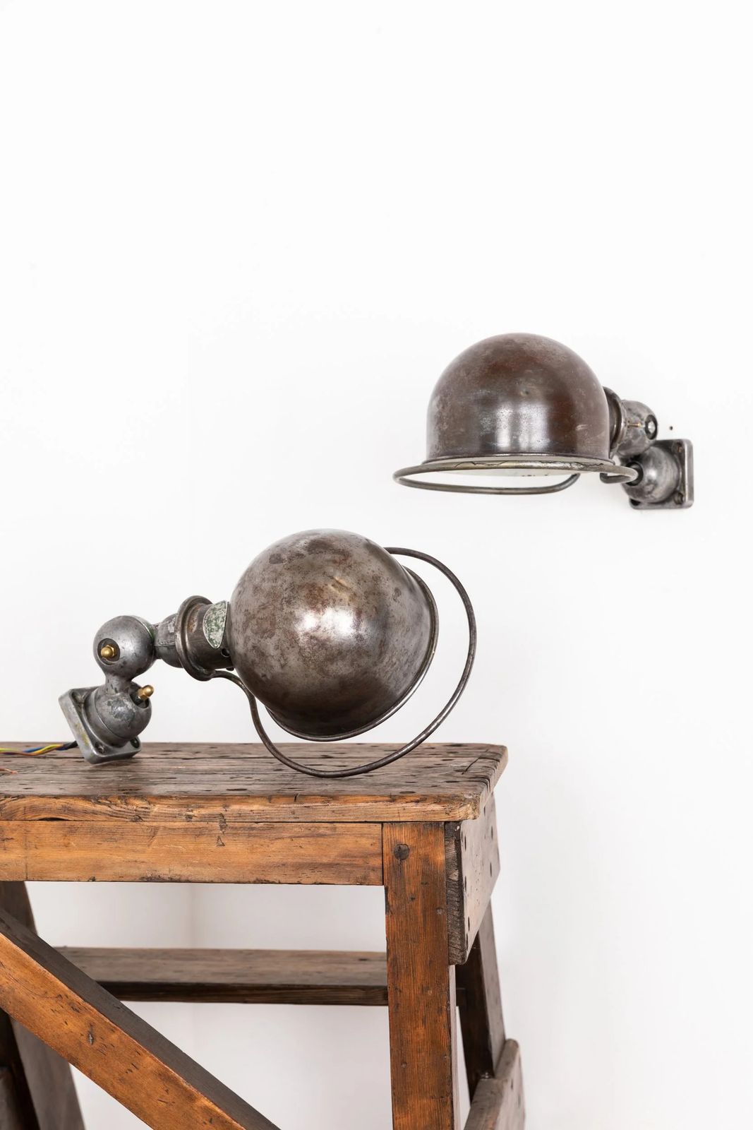 Pair Of Vintage Industrial French Jielde Wall Lamps