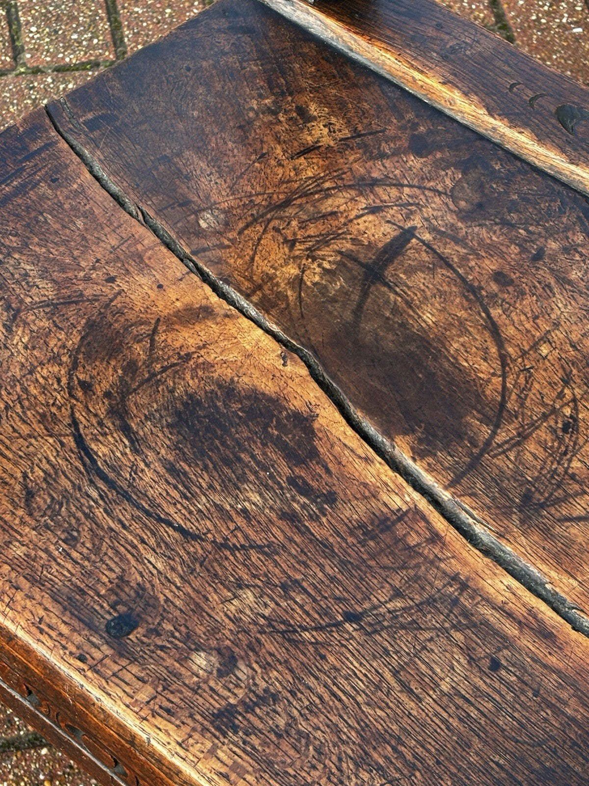 photo for sale Early English Georgian Oak Carved Armchair, Superb Quality.