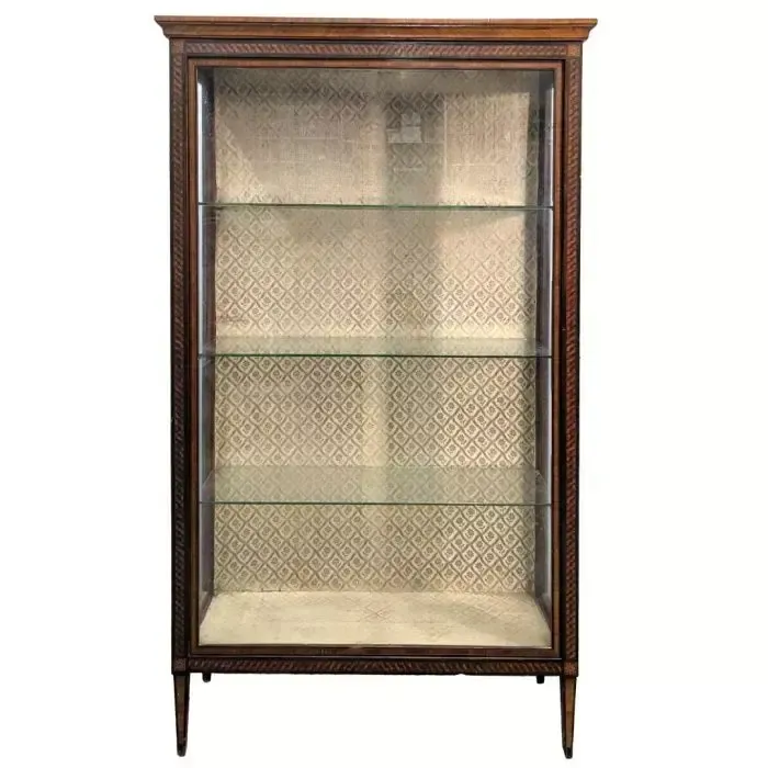 Louis XVI Style Marquetry Display Case, 19th Century