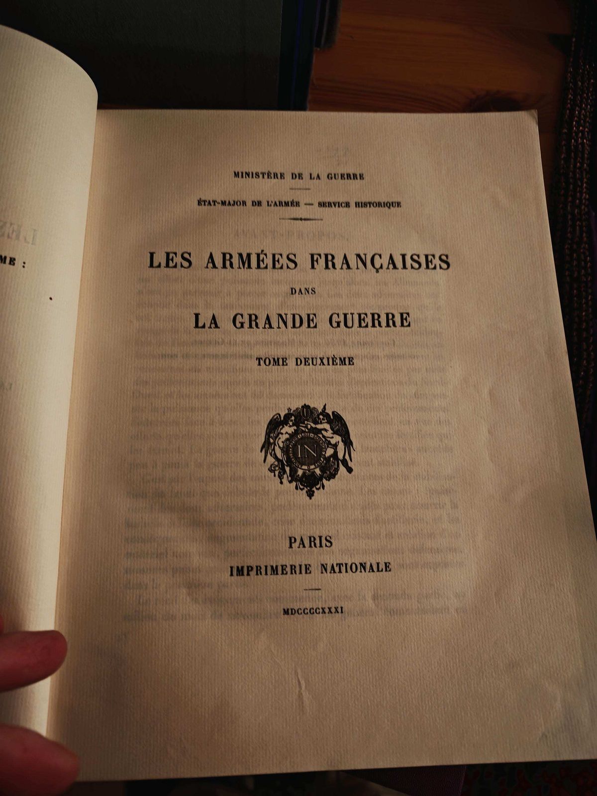 Antique "Les Armees Francaises Dans La Grande Guerre"   Tome II   Full Set   "Stabilisation Of The Front & Local Attacks"   Gd Cond   1931 photo furniture