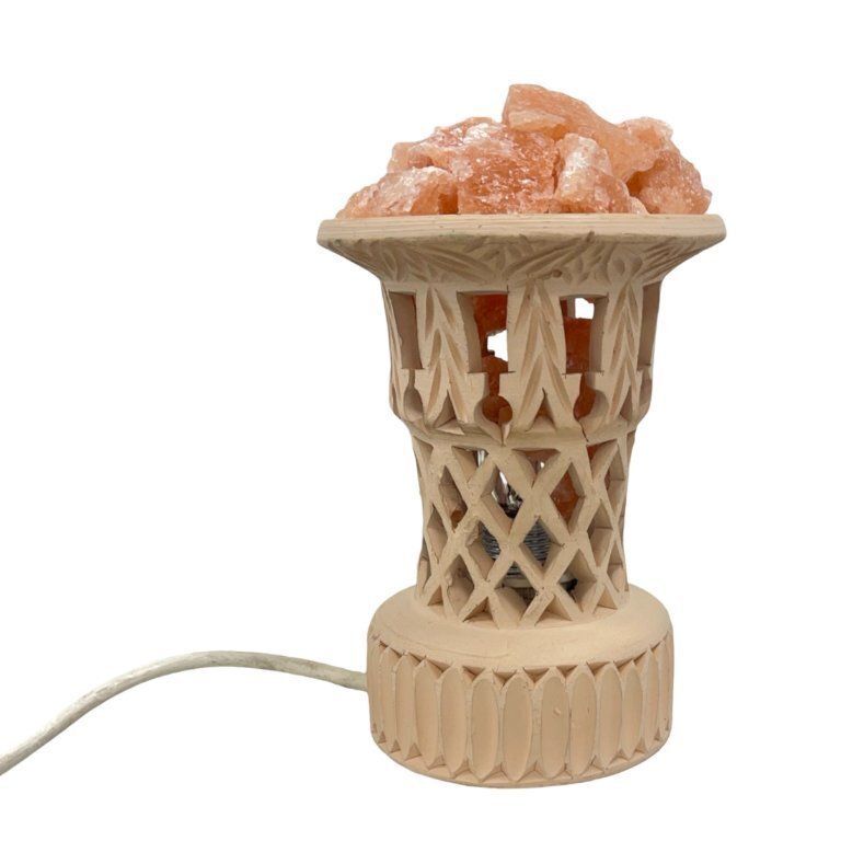 Carved Salt Lamp Made Of Natural Rock Salt, Ceramic, Vintage, Handmade, 1970s photo buy