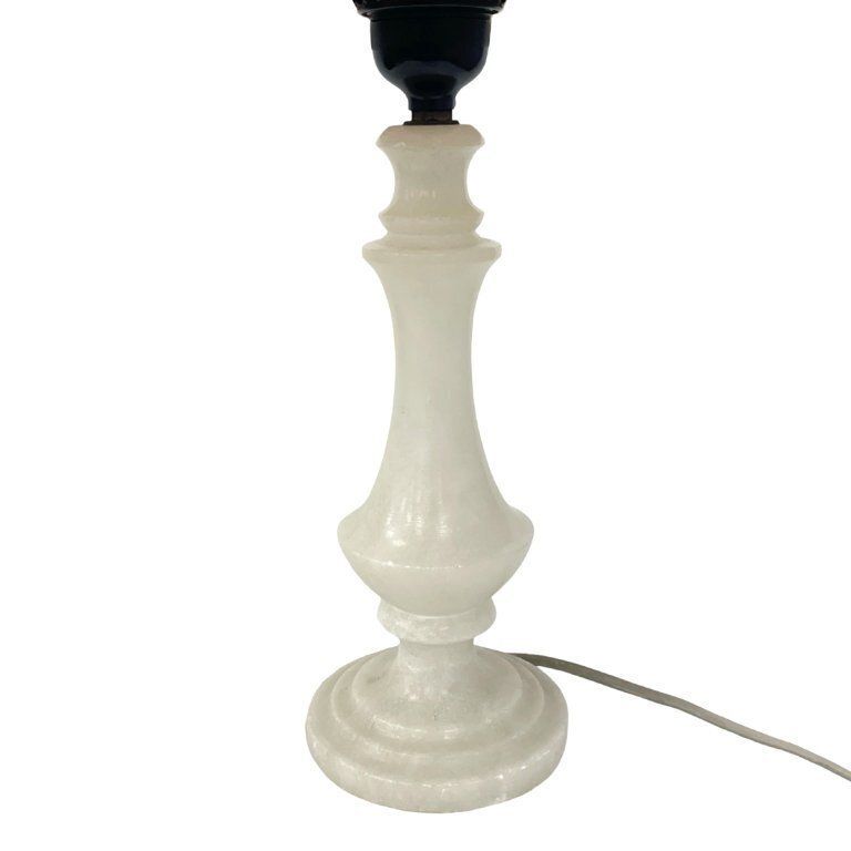 Italian Vintage Alabaster/Onyx Table Lamp, Hand Sewn Shade, 1960s. photo Lighting