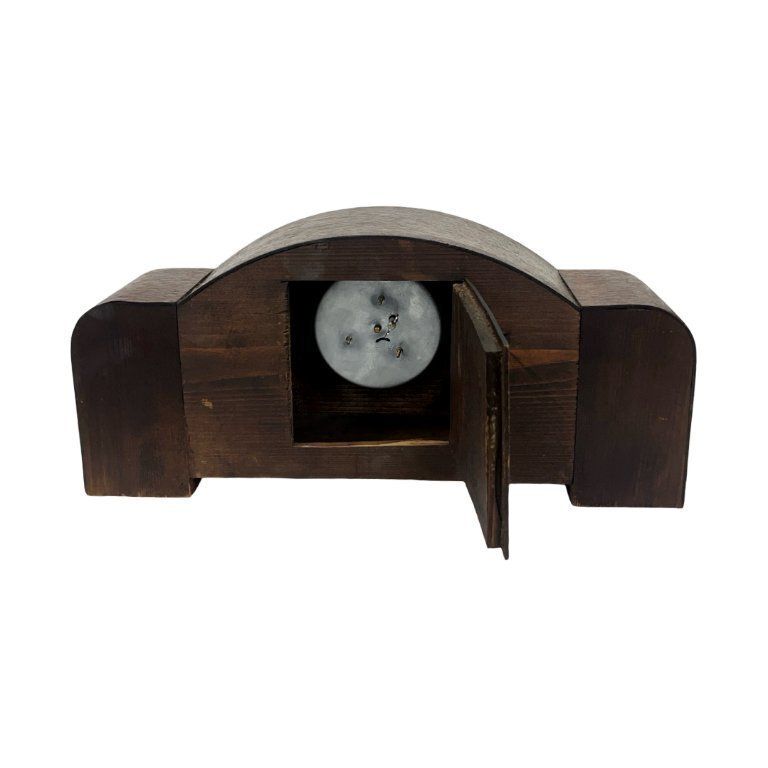 Antique Art Deco Wood Mantel Clock, Germany, 1930s photo 432.0