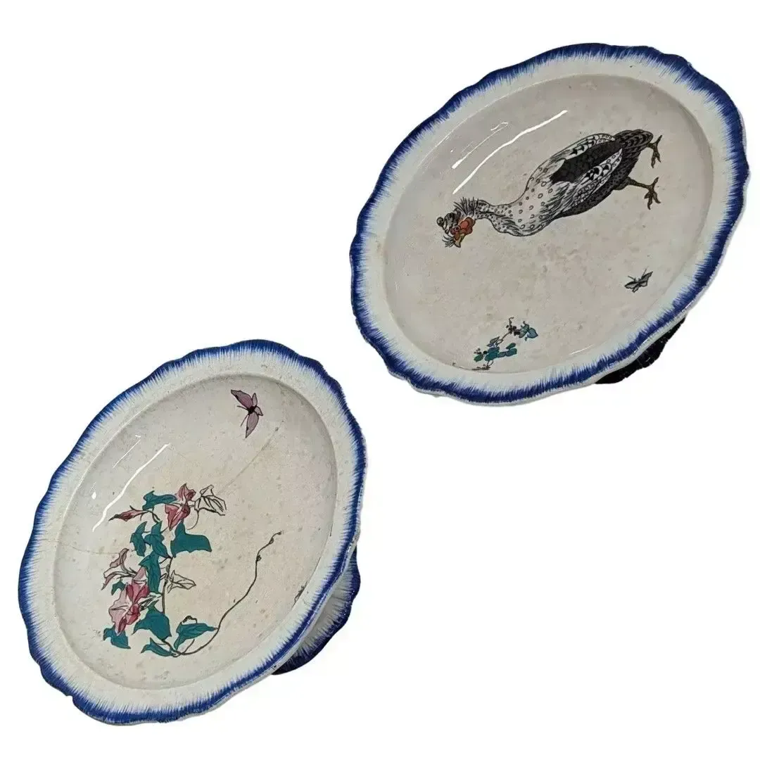 Felix Braquemond Pair Of Compote Dishes From The Rousseau Creil And Montereau Service photo Home Decor