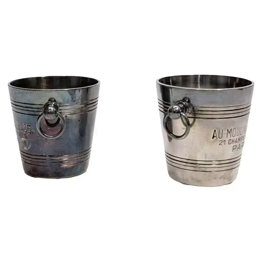 Set Of 2 Miniature Advertising Buckets From The Moulin D'alsace Cabaret photo furniture
