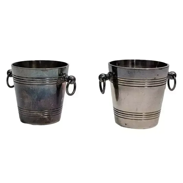 Set Of 2 Miniature Advertising Buckets From The Moulin D'alsace Cabaret photo for sale