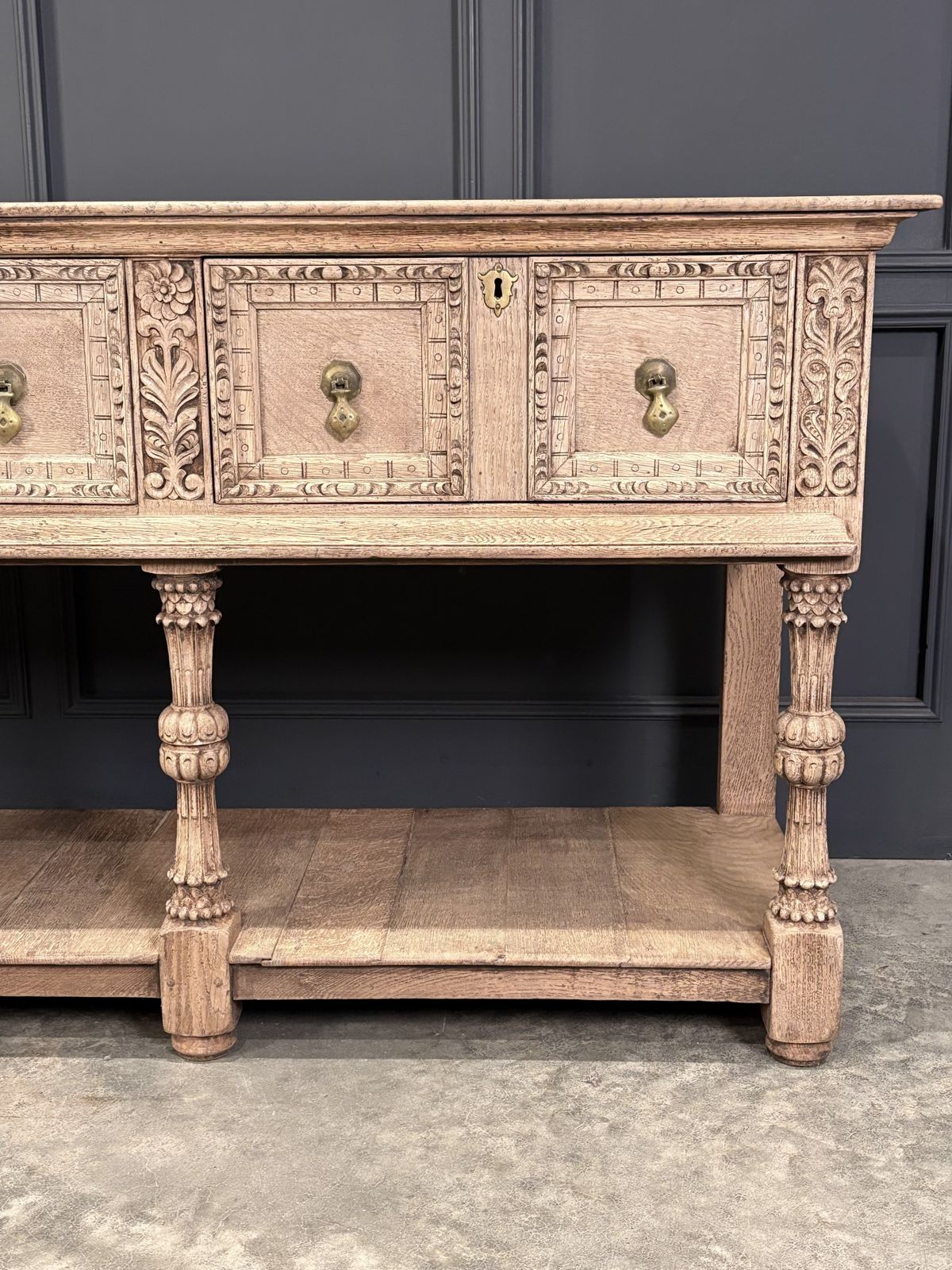 Bleached Carved Oak Potboard Dresser photo buy