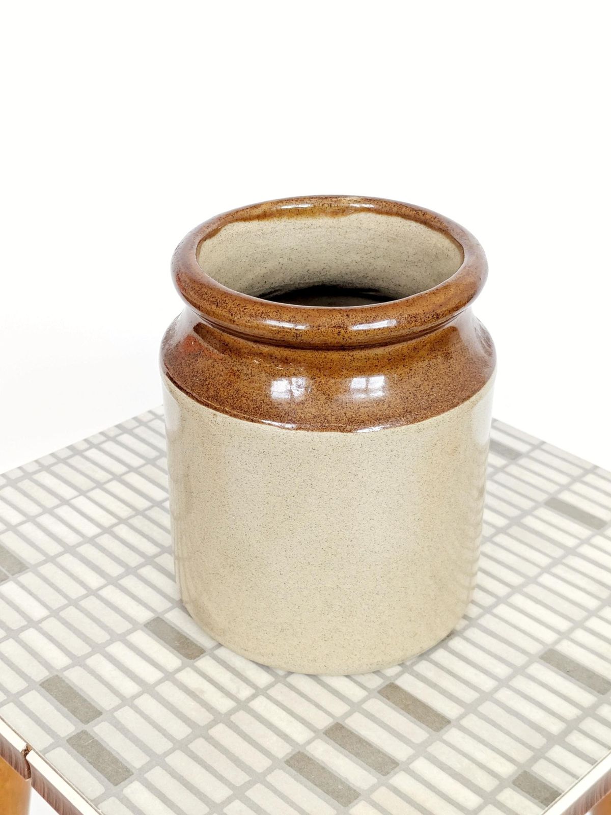 Vintage Moira Stoneware Utensil Crock, English Handcrafted Farmhouse Pottery, Primitive Style photo 90.0