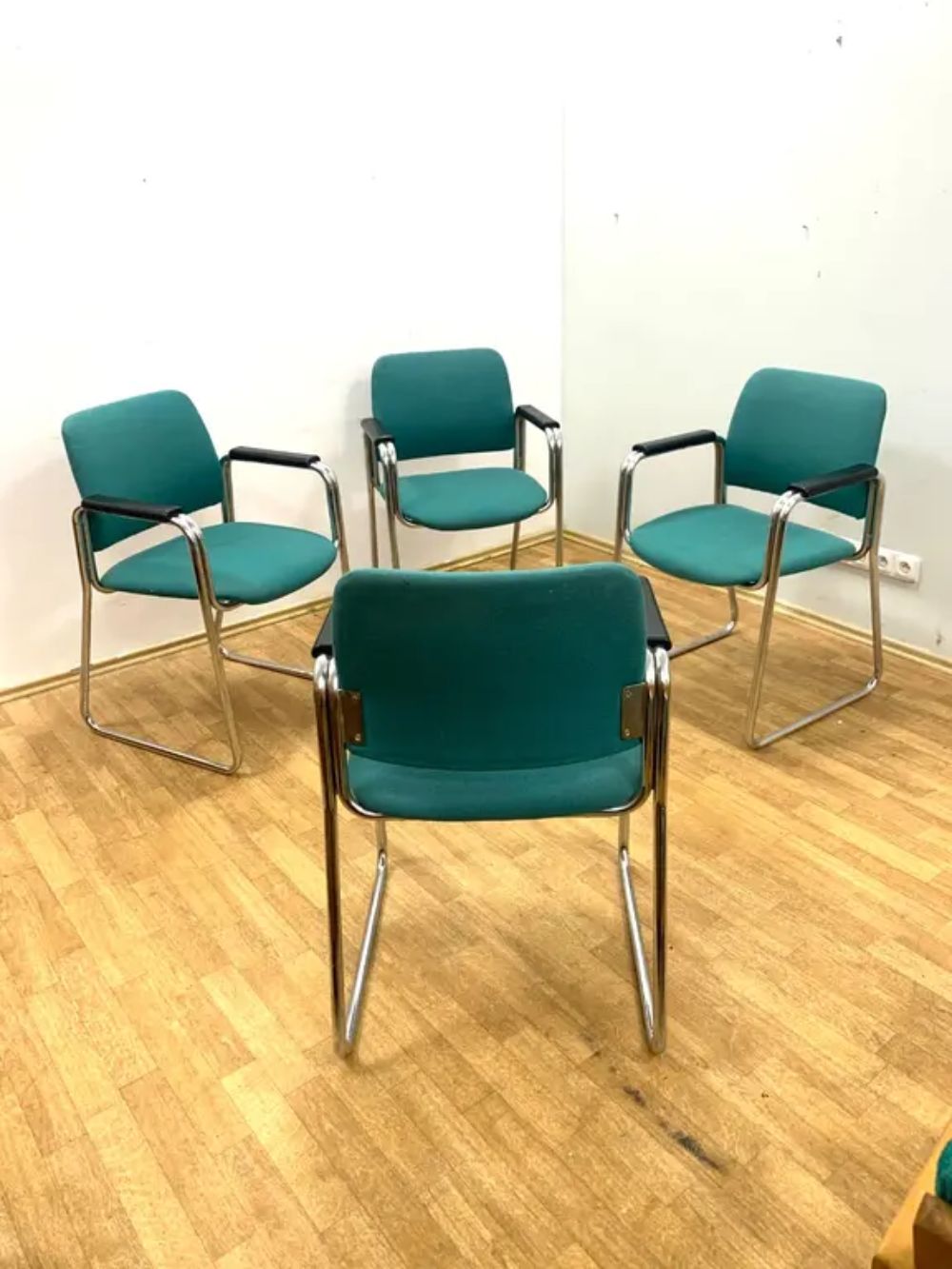Retro Armchairs With Armrests, 1970s–80s, Czechoslovakia (Set Of 4) photo for sale