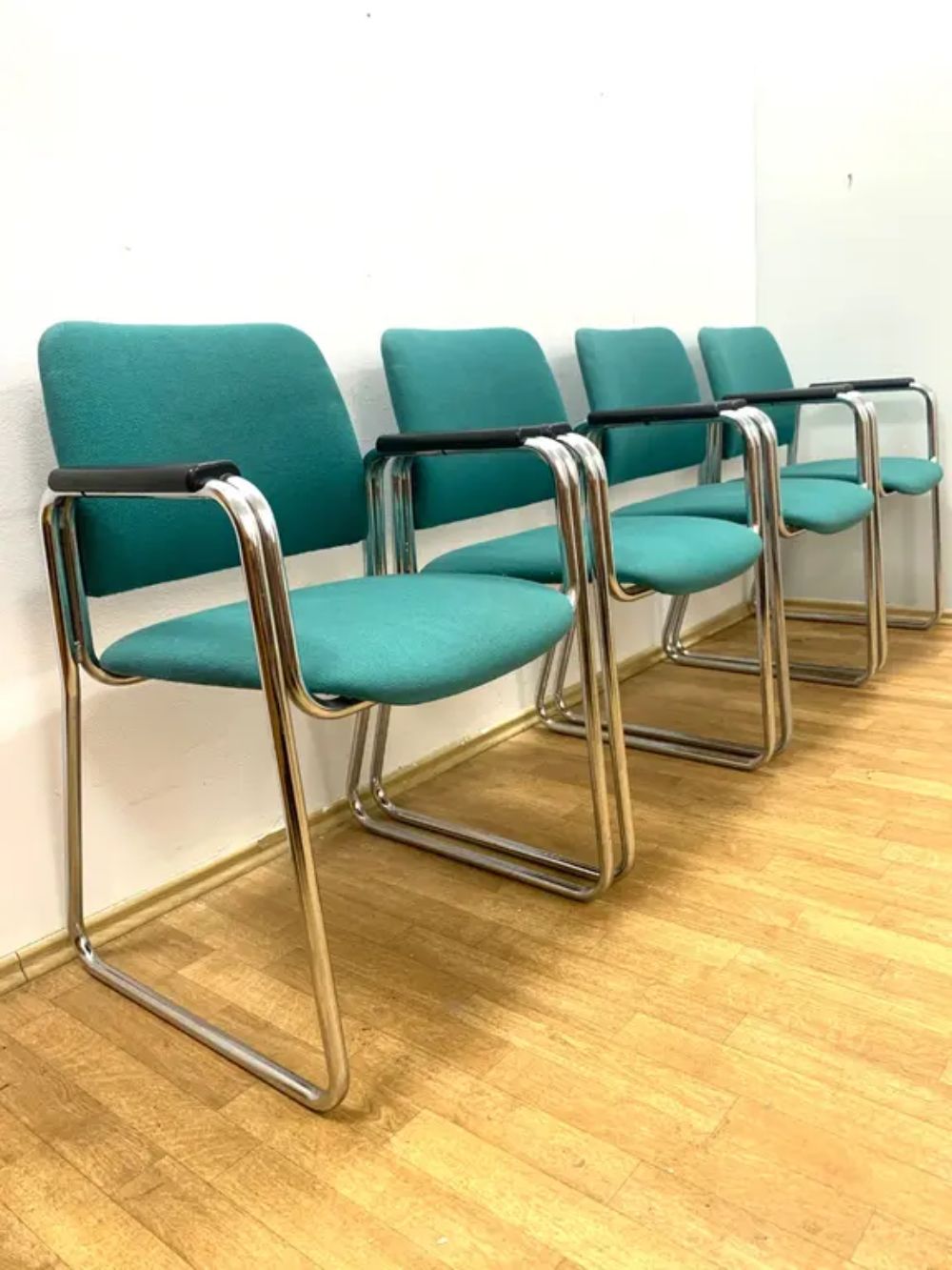 Retro Armchairs With Armrests, 1970s–80s, Czechoslovakia (Set Of 4) photo vintage