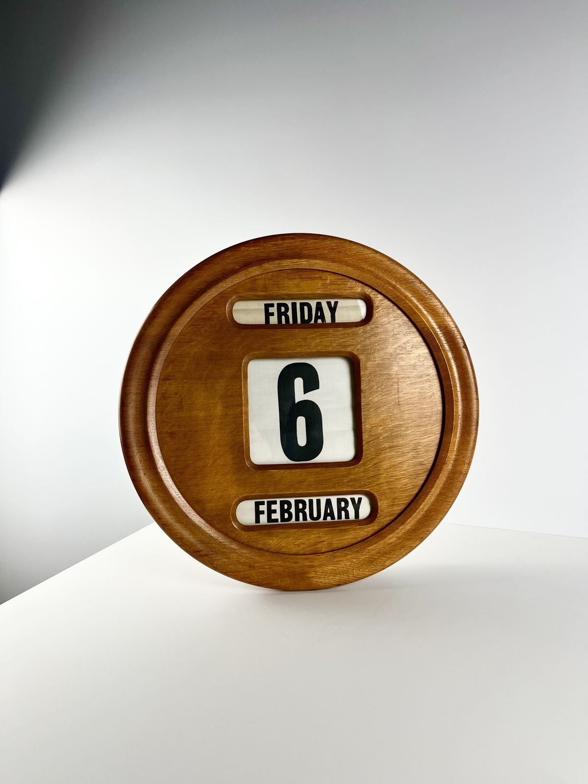 Oversized Perpetual Wall Calendar In Oak, British First Half 20th Century photo Home Decor