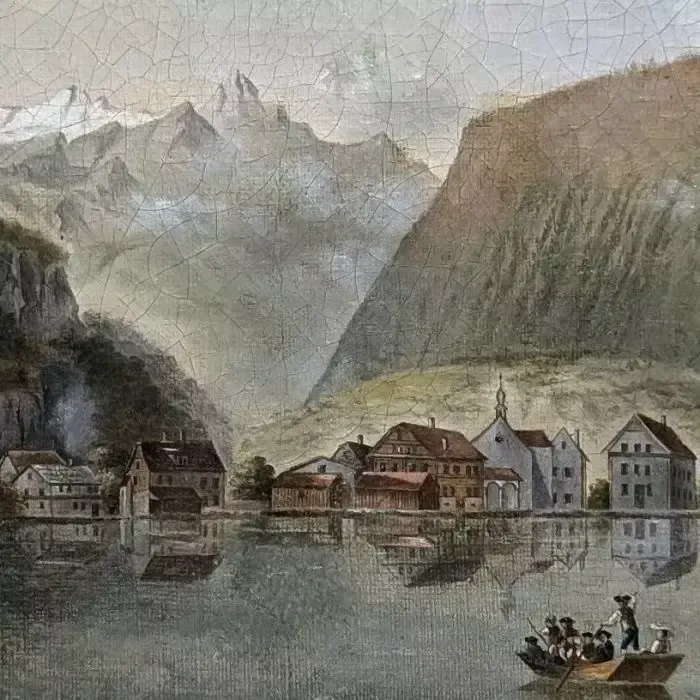 Oil On Canvas, Early 19th Century, Swiss Landscape photo furniture