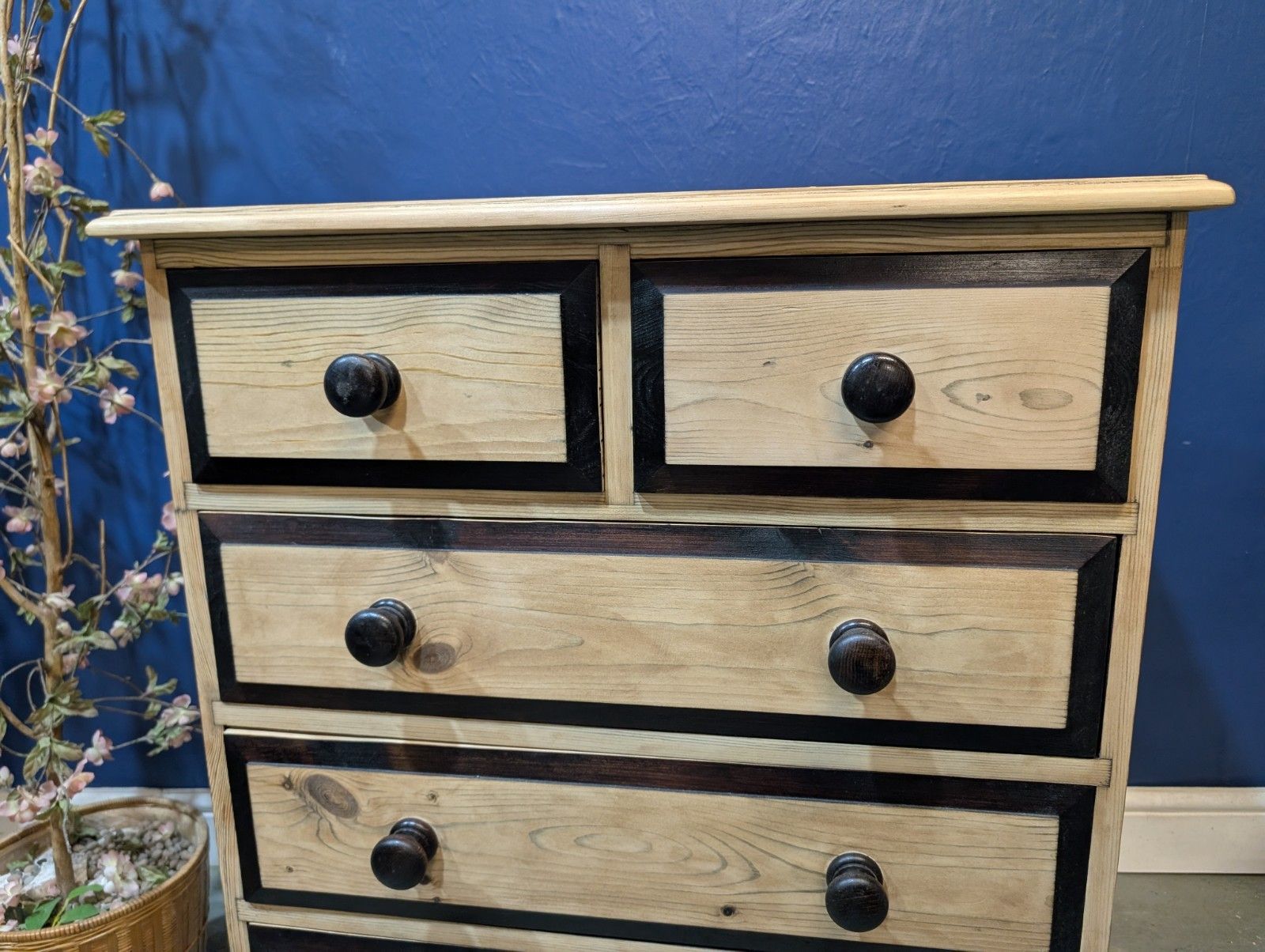 Antique Victorian Pine Chest Of Drawers Two Over Three Refurbished Sanded photo Furniture