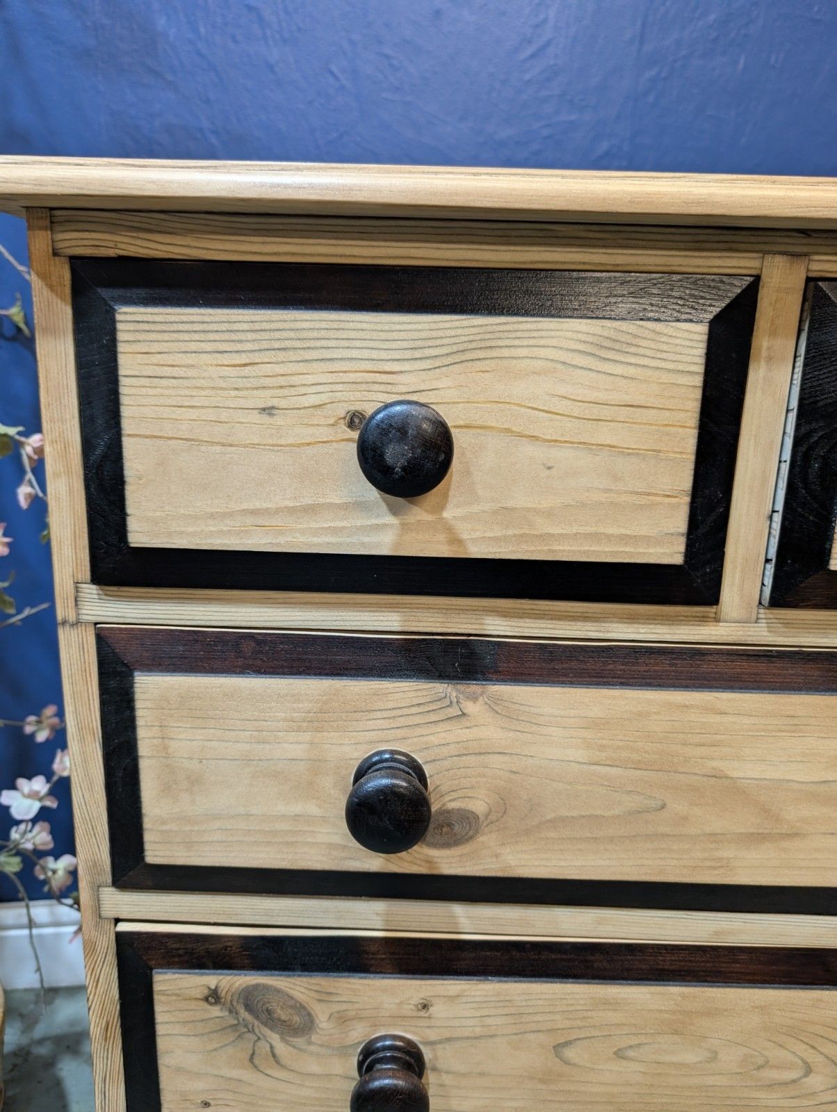 Furniture Antique Victorian Pine Chest Of Drawers Two Over Three Refurbished Sanded photo