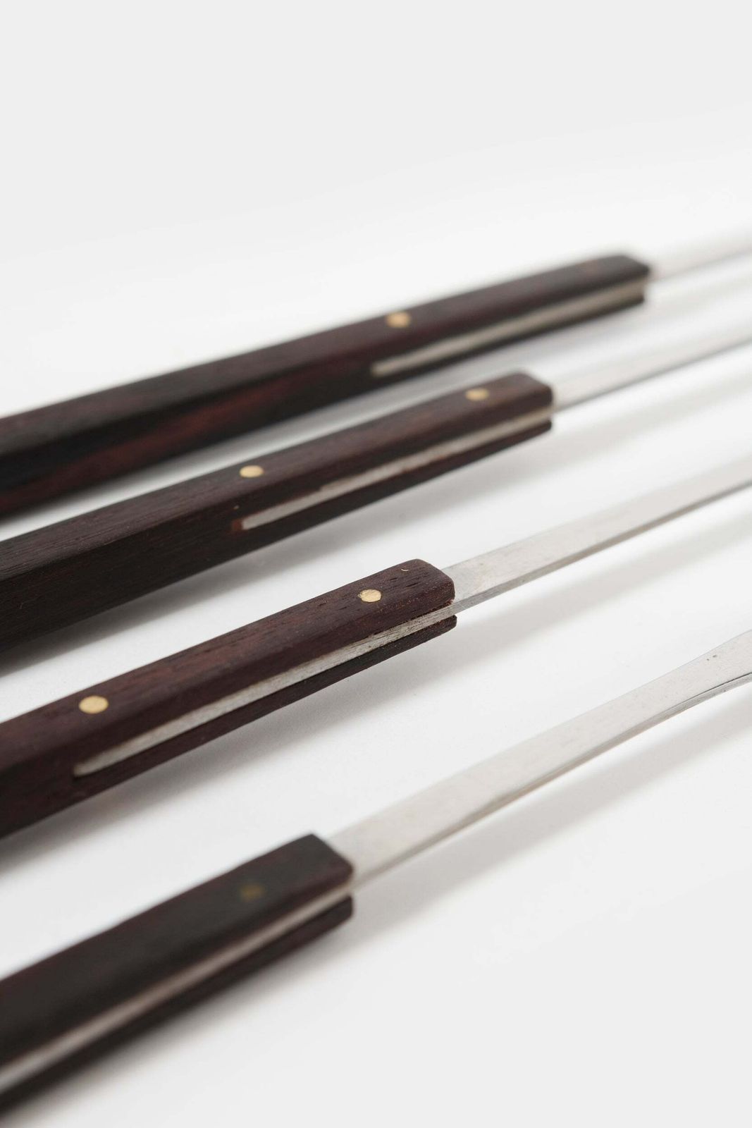 Set Of 4 Fondue Forks With Wooden Handles, Rosewood, Japan, 60s photo furniture