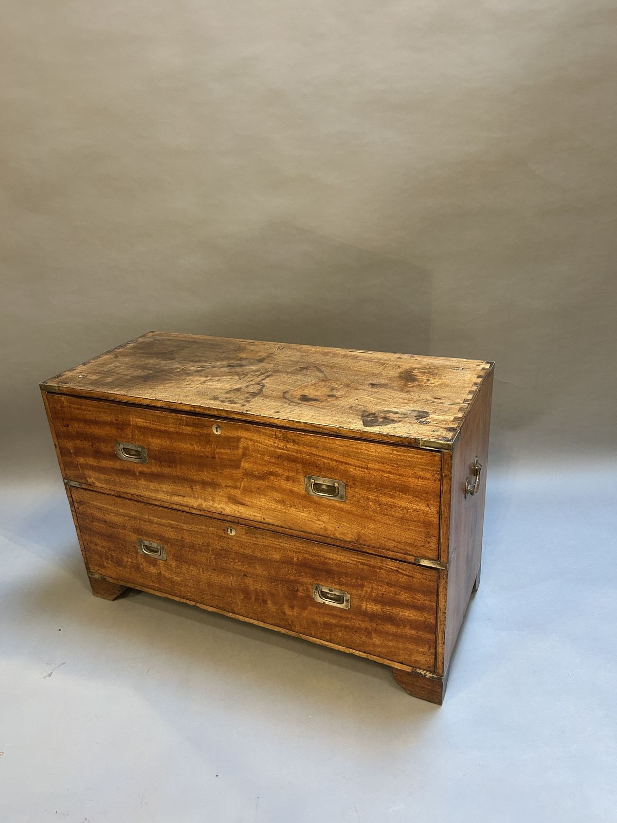 C19th Campaign Low Chest Of Drawers photo furniture