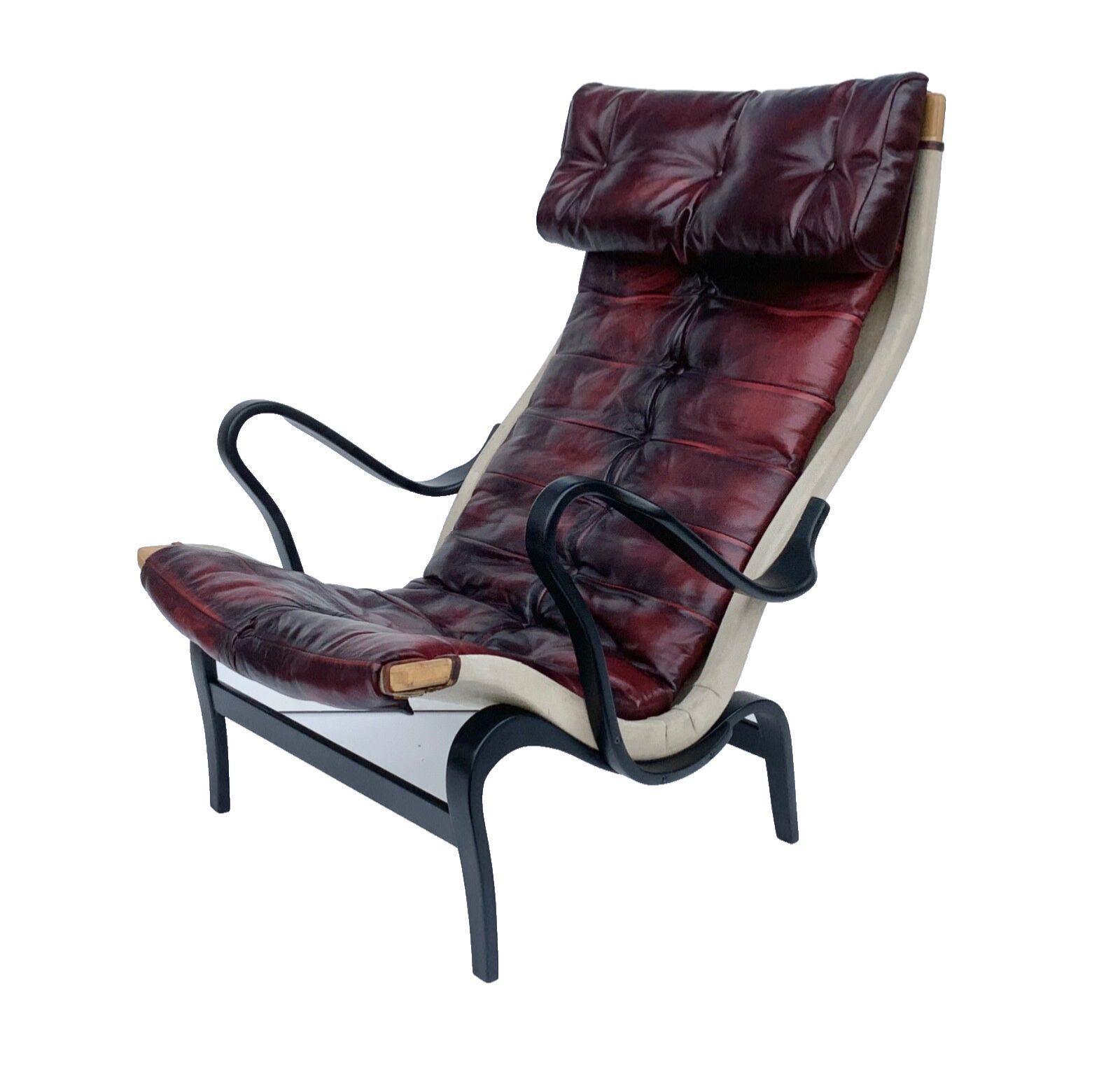 Vintage Pernilla 69 Armchair By Bruno Mathsson For Dux In Oxblood Leather 1960s photo for sale