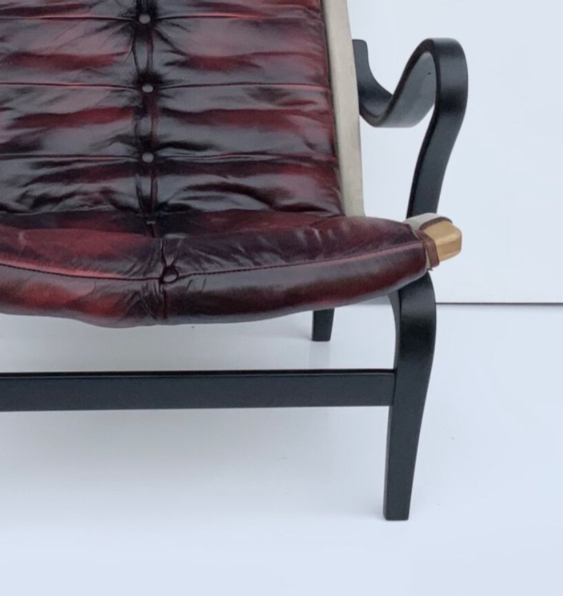 Vintage Pernilla 69 Armchair By Bruno Mathsson For Dux In Oxblood Leather 1960s photo vinterior