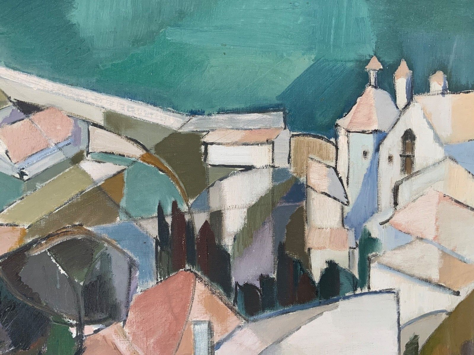 Vintage Original Modernists Oil On Canvas Landscape By Nini Landgren (1903 1976) photo 791.0