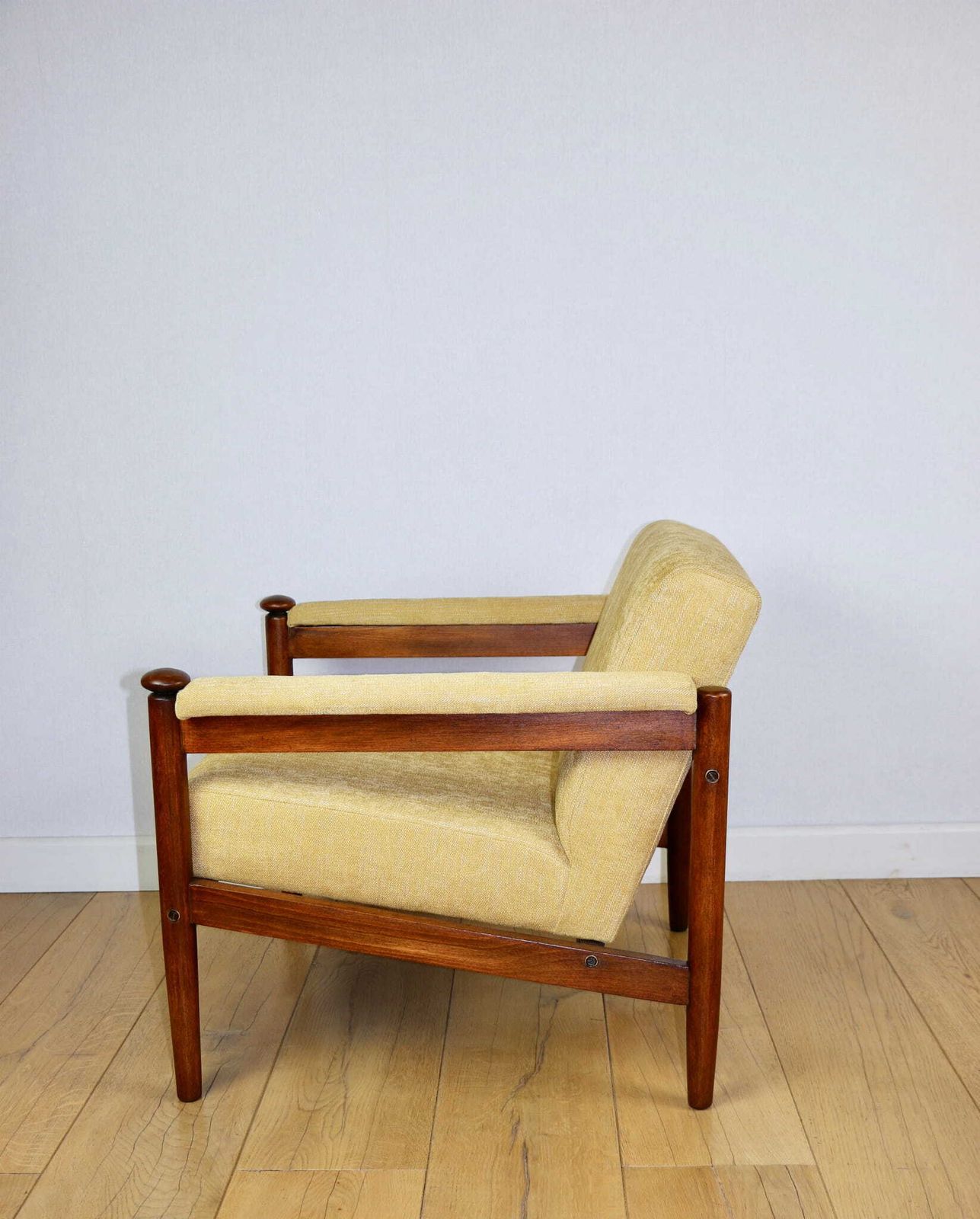 Classic Armchair Prl Vintage Loft 1970s Yellow Cream Gold photo buy