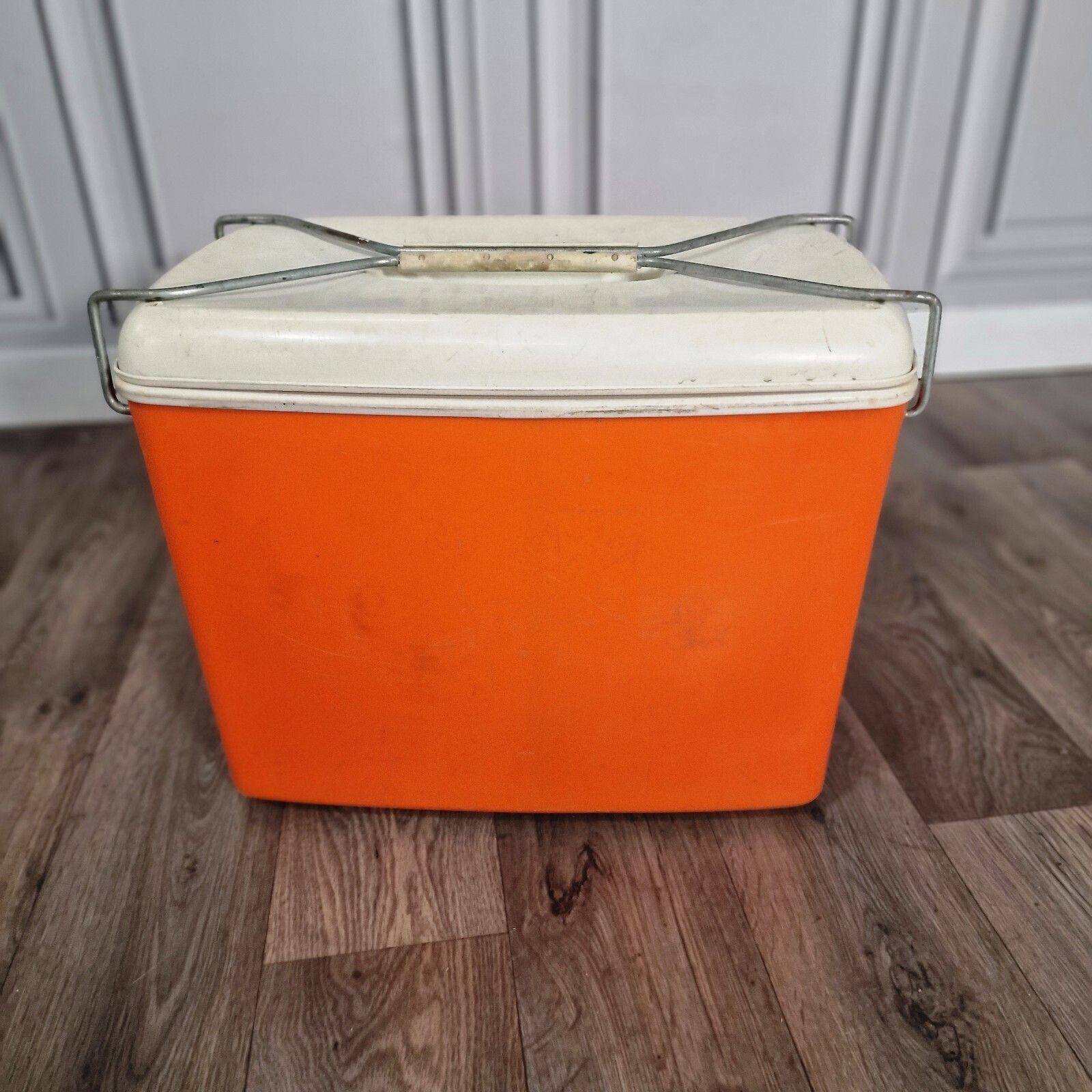 Vintage Cool Box Orange Retro Beach Prop Classic Car Beetle Vw Camper Van photo vintage