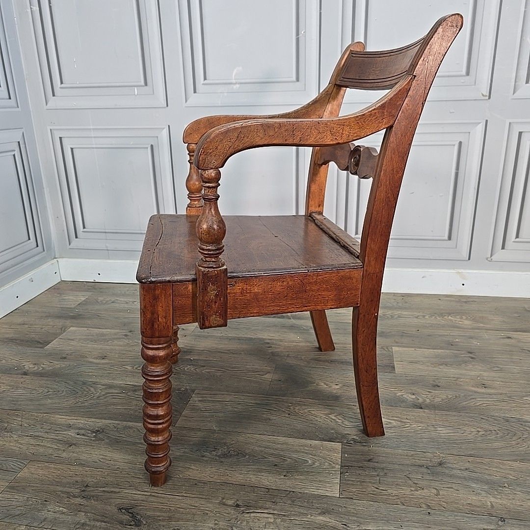 photo buy Antique Oak Armchair Desk Chair – Turned Solid Wood – Georgian Regency Country