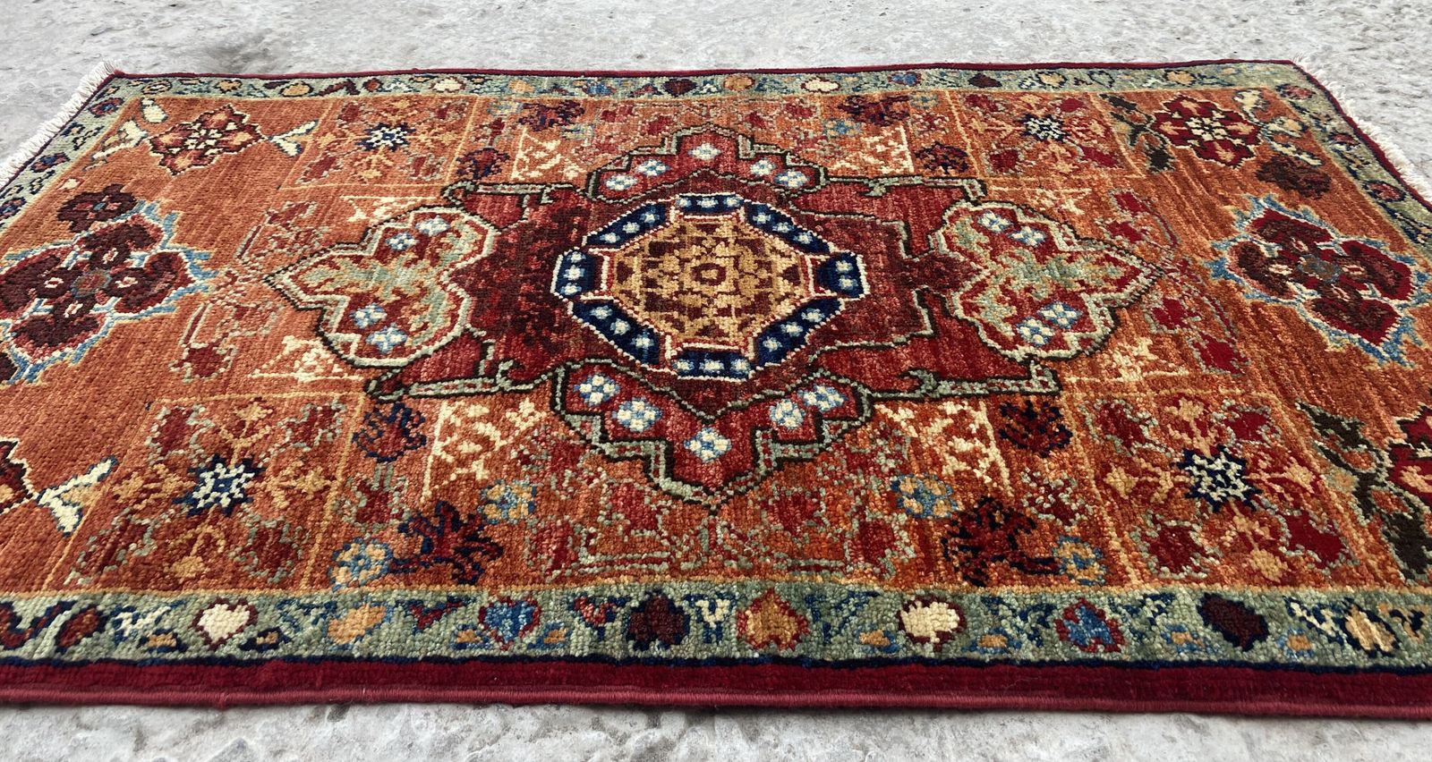 Textiles 2x3 Rust Afghan Mamluk Hand Knotted Oriental Rug photo