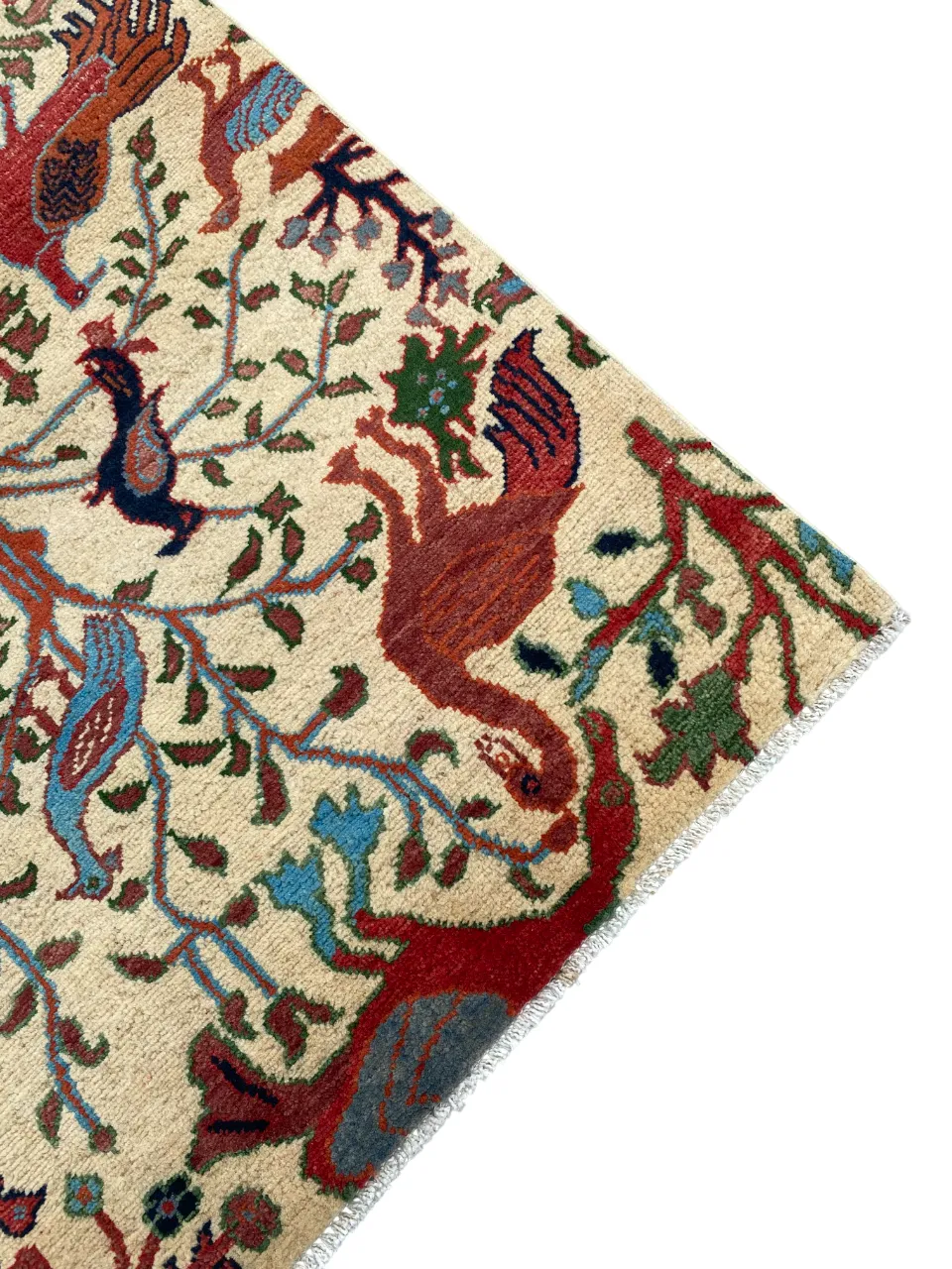 Tree Of Life Ivory Pictorial Forest Animal Print Rug photo Textiles