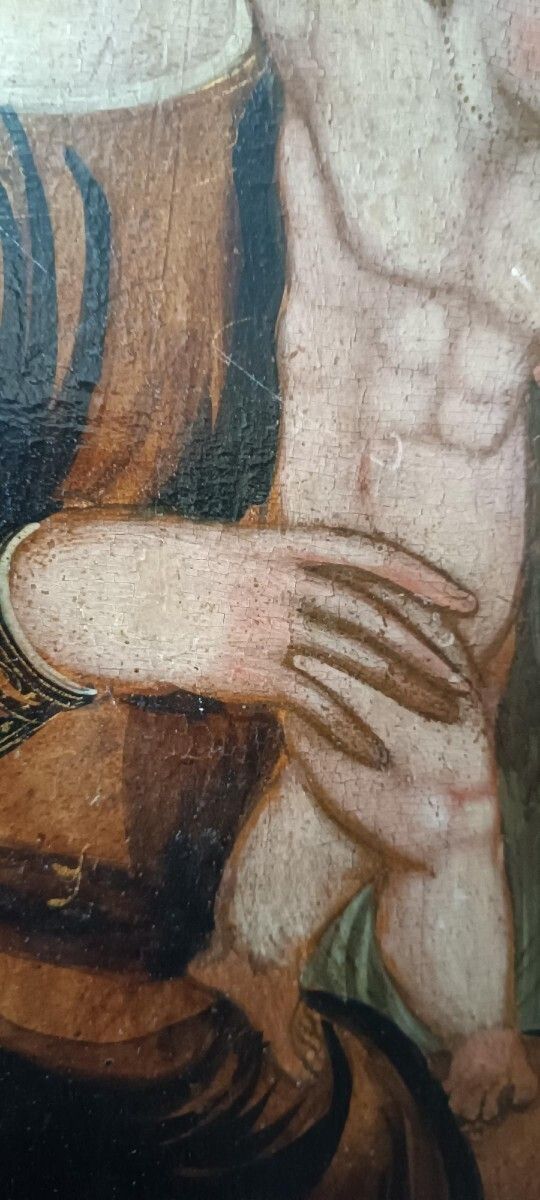 photo furniture Antique Painted Panel   Holy Family   Venetian Cretan School, 16th Century