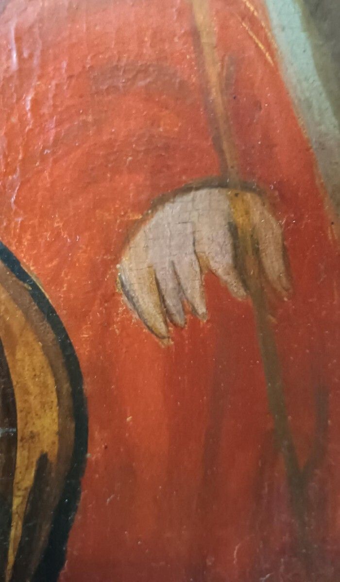 Art Antique Painted Panel   Holy Family   Venetian Cretan School, 16th Century photo