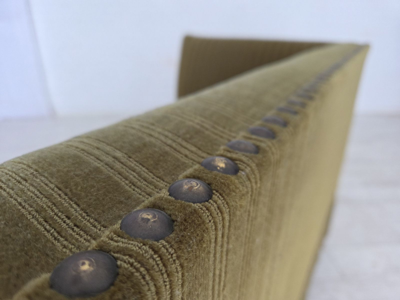 1370.0 1970s, Danish 2 Seater Sofa, Original Green Furniture Velour. photo