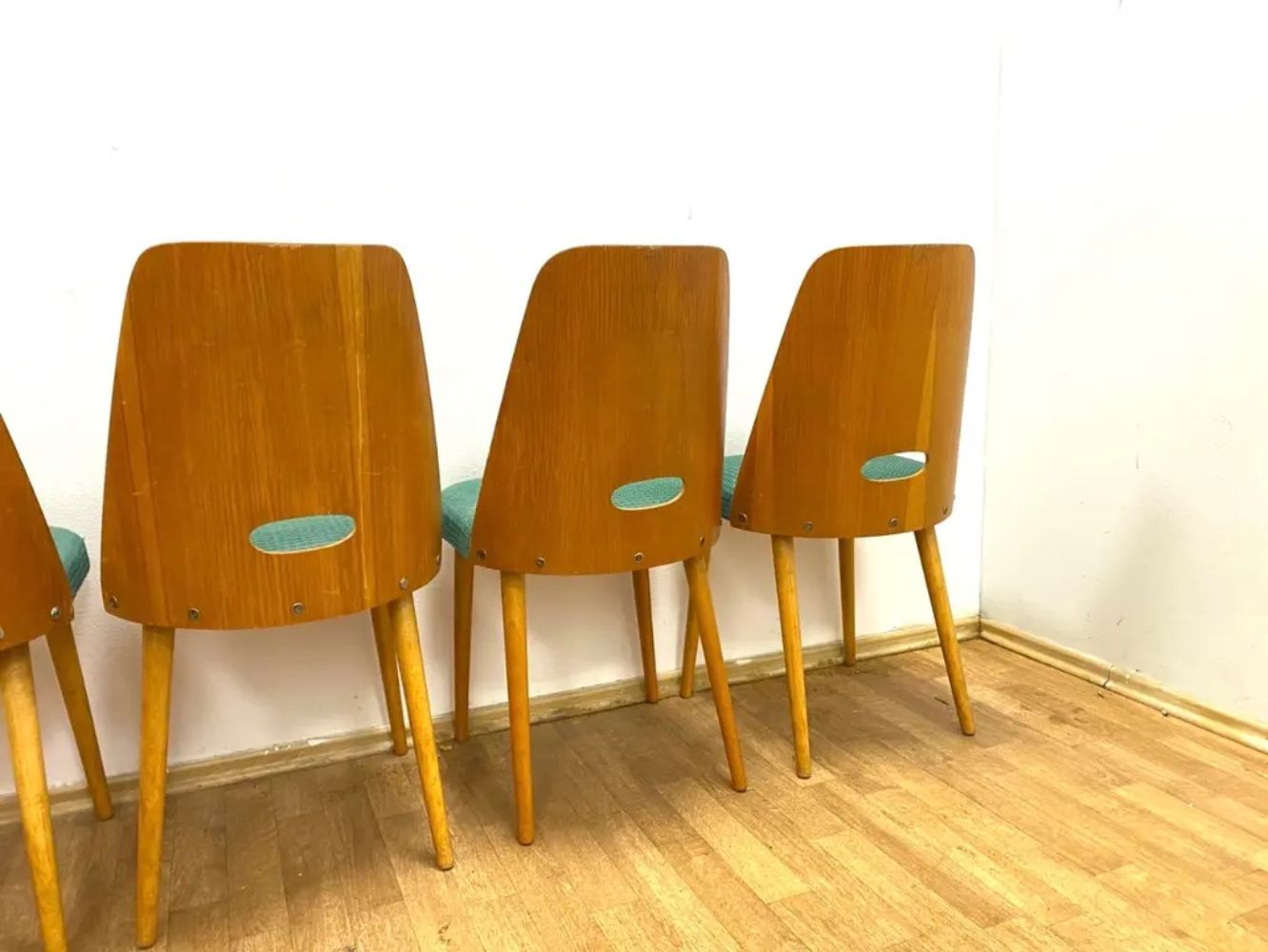 Set Of 4 Retro Chairs, Brussels Style, 1964, Czechoslovakia photo for sale