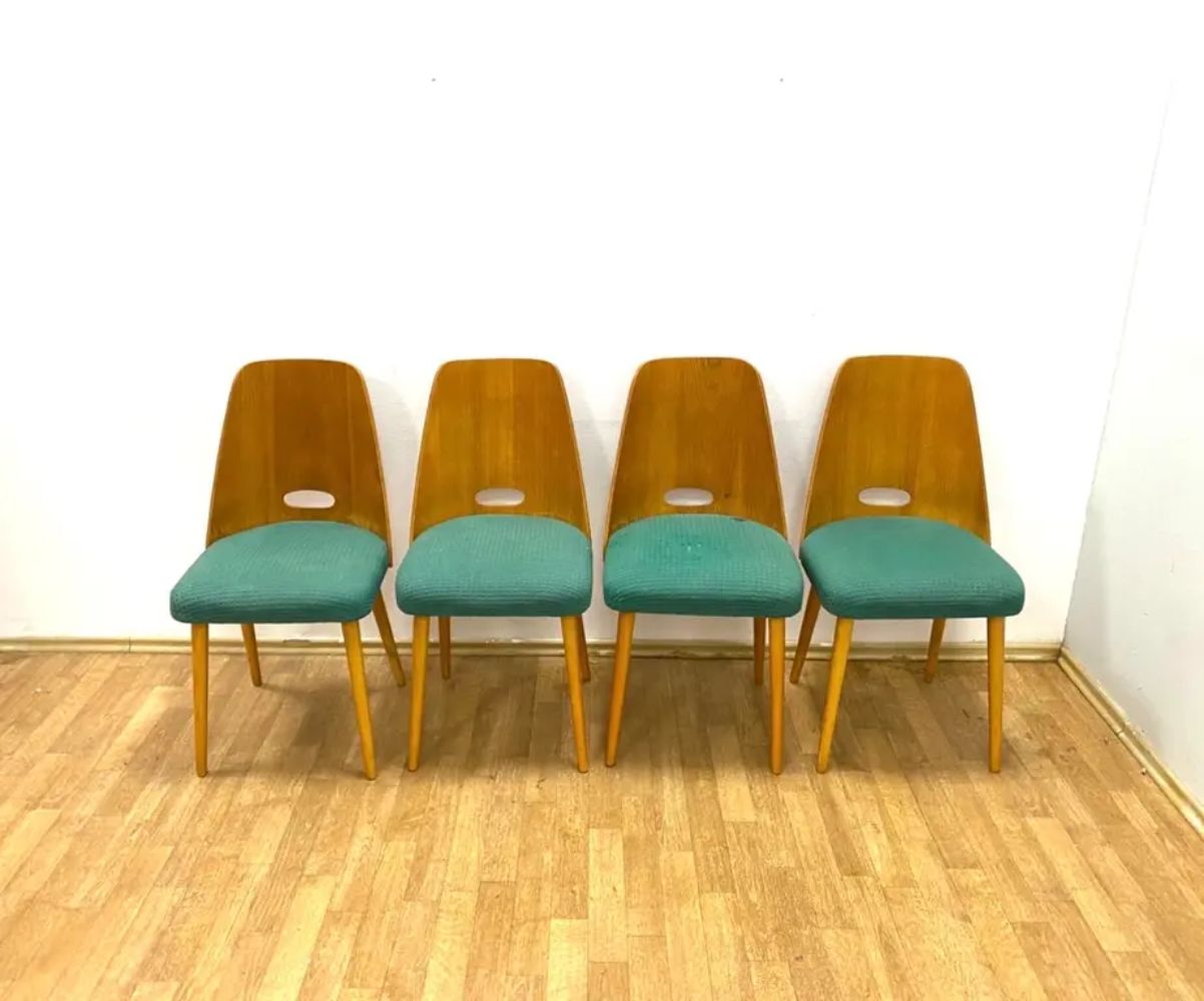 Set Of 4 Retro Chairs, Brussels Style, 1964, Czechoslovakia photo Furniture