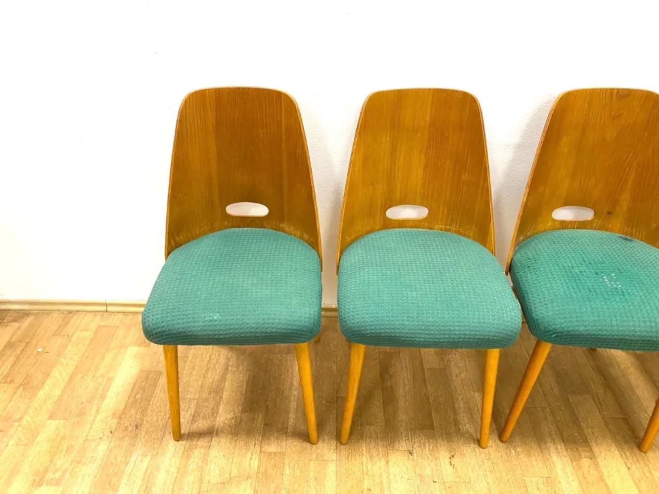 Set Of 4 Retro Chairs, Brussels Style, 1964, Czechoslovakia photo vintage