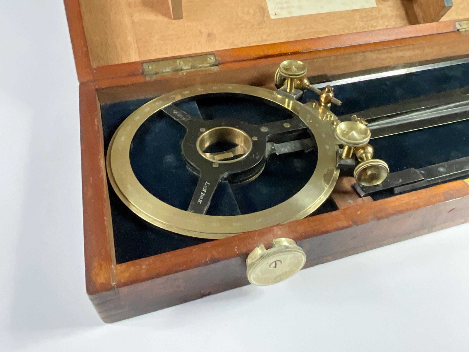 Antique Brass Station Pointer, William Cary London Navigational Instrument, Circa 1830 photo for sale
