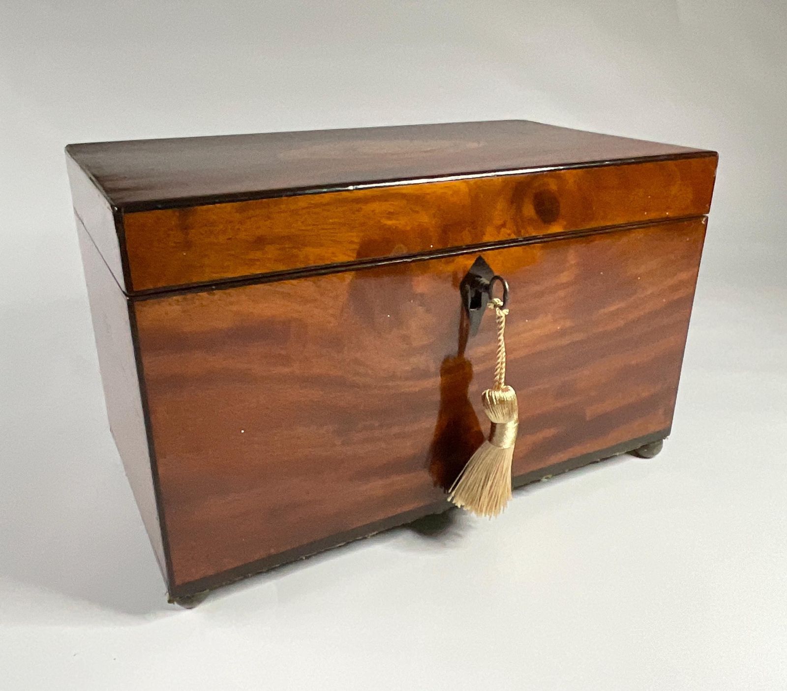 Antique Victorian Marquetry Musical Box, Inlaid Flute And Lute. photo for sale
