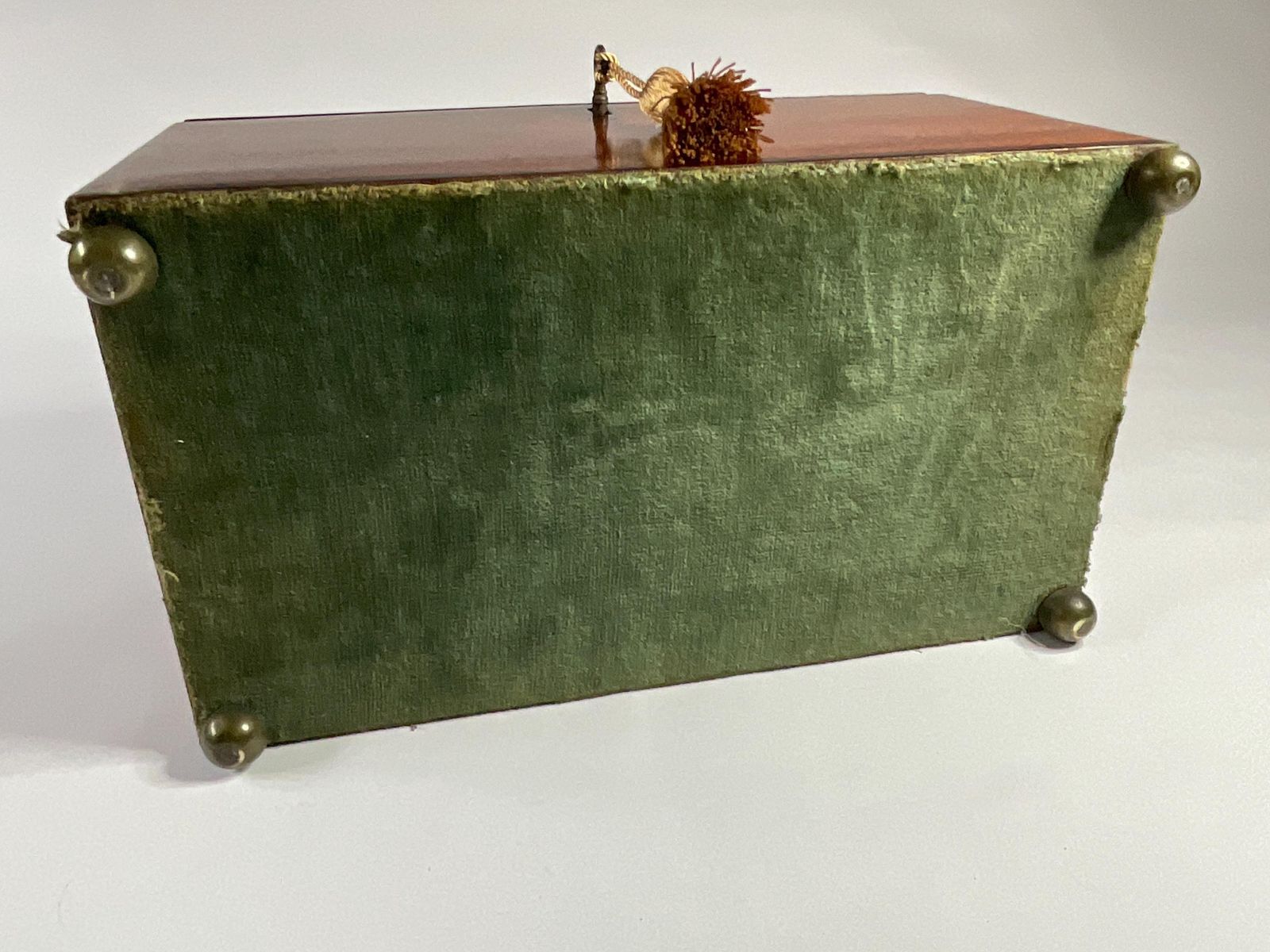 Antique Victorian Marquetry Musical Box, Inlaid Flute And Lute. photo vintage