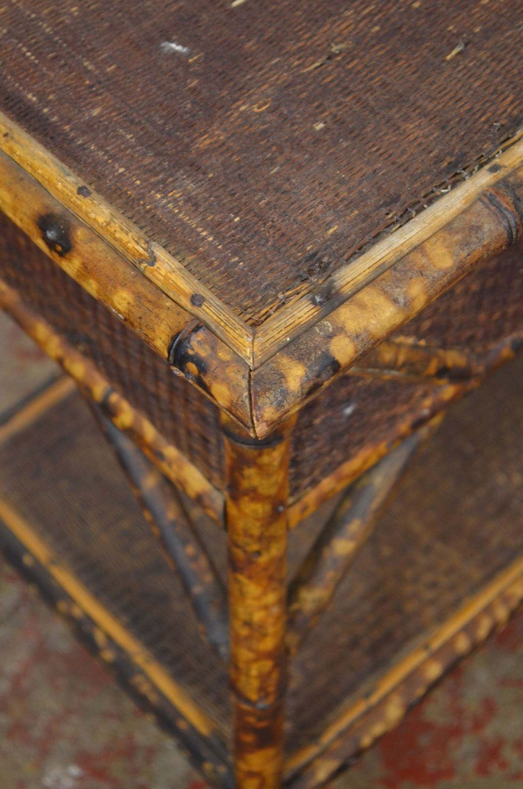 Antique Aesthetic Movement Bamboo Side/Hall Table With Storage photo Furniture