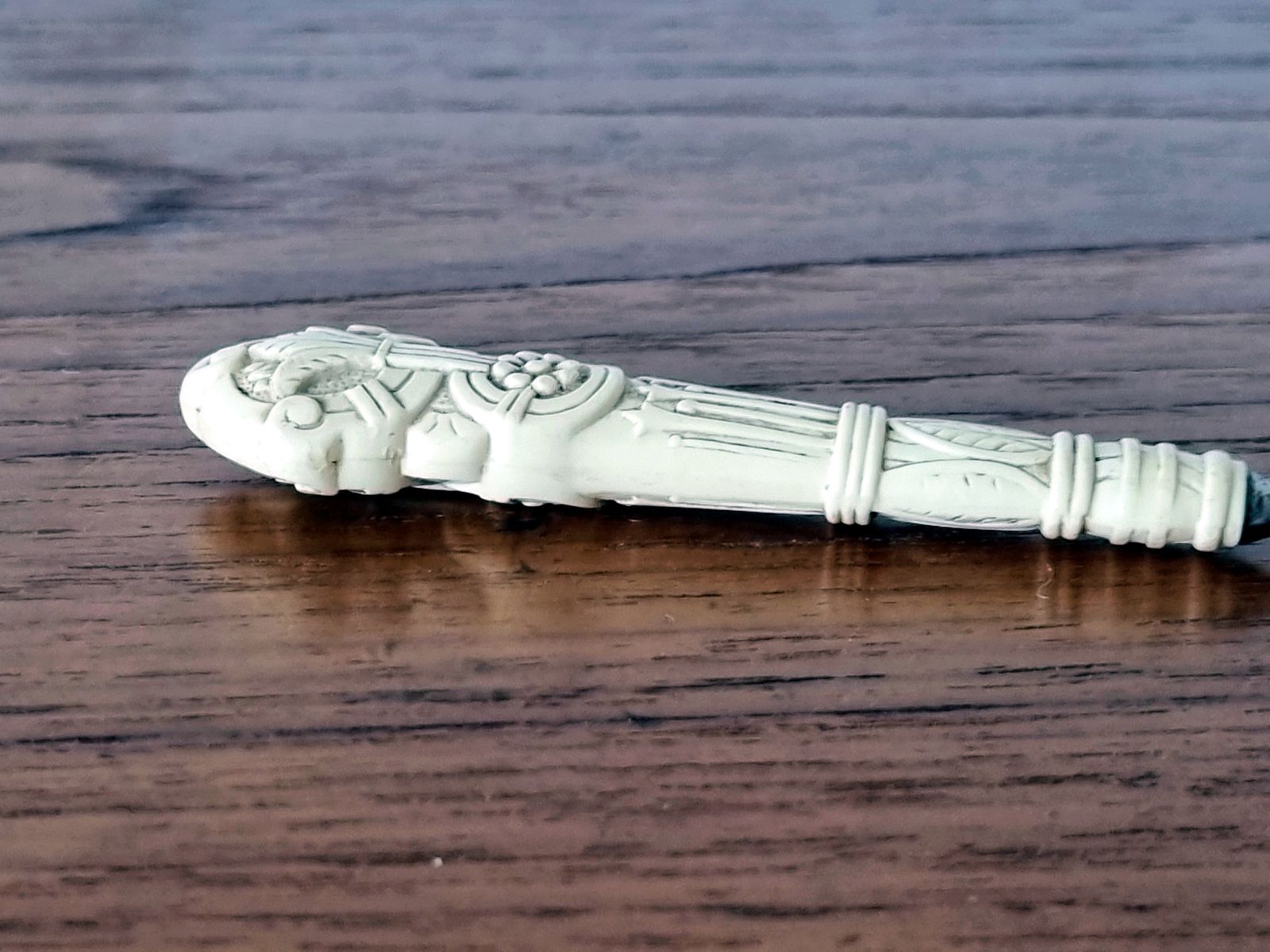Antique Celluloid Paper Knife, Early Plastic Letter Opener, 1900s Desk, Rare Handle photo for sale