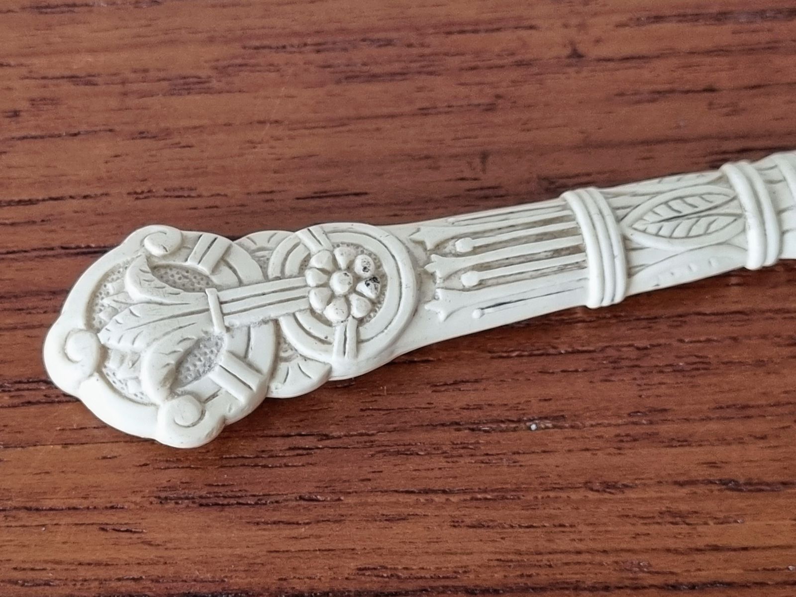 Antique Celluloid Paper Knife, Early Plastic Letter Opener, 1900s Desk, Rare Handle photo 65.0