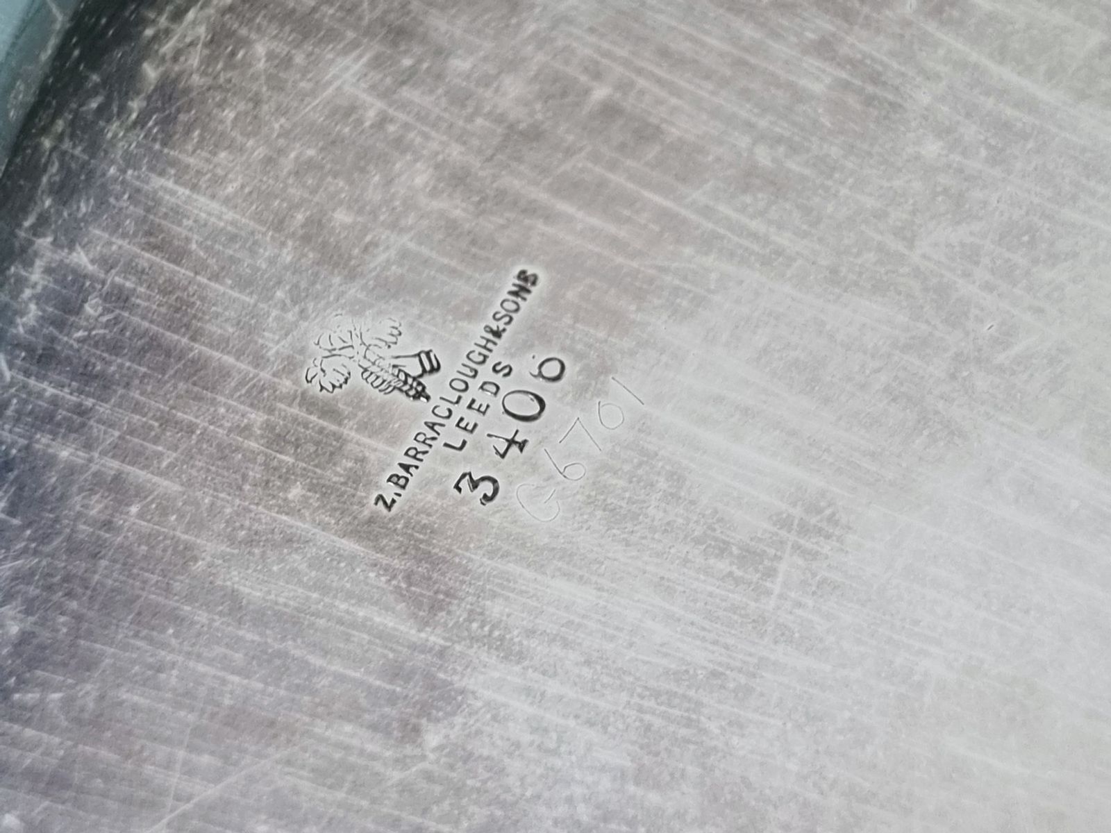 photo for sale Large Heavy Antique Silver Plated Footed Salver, Z Barraclough And Sons Leeds, English Serving Tray 1890s