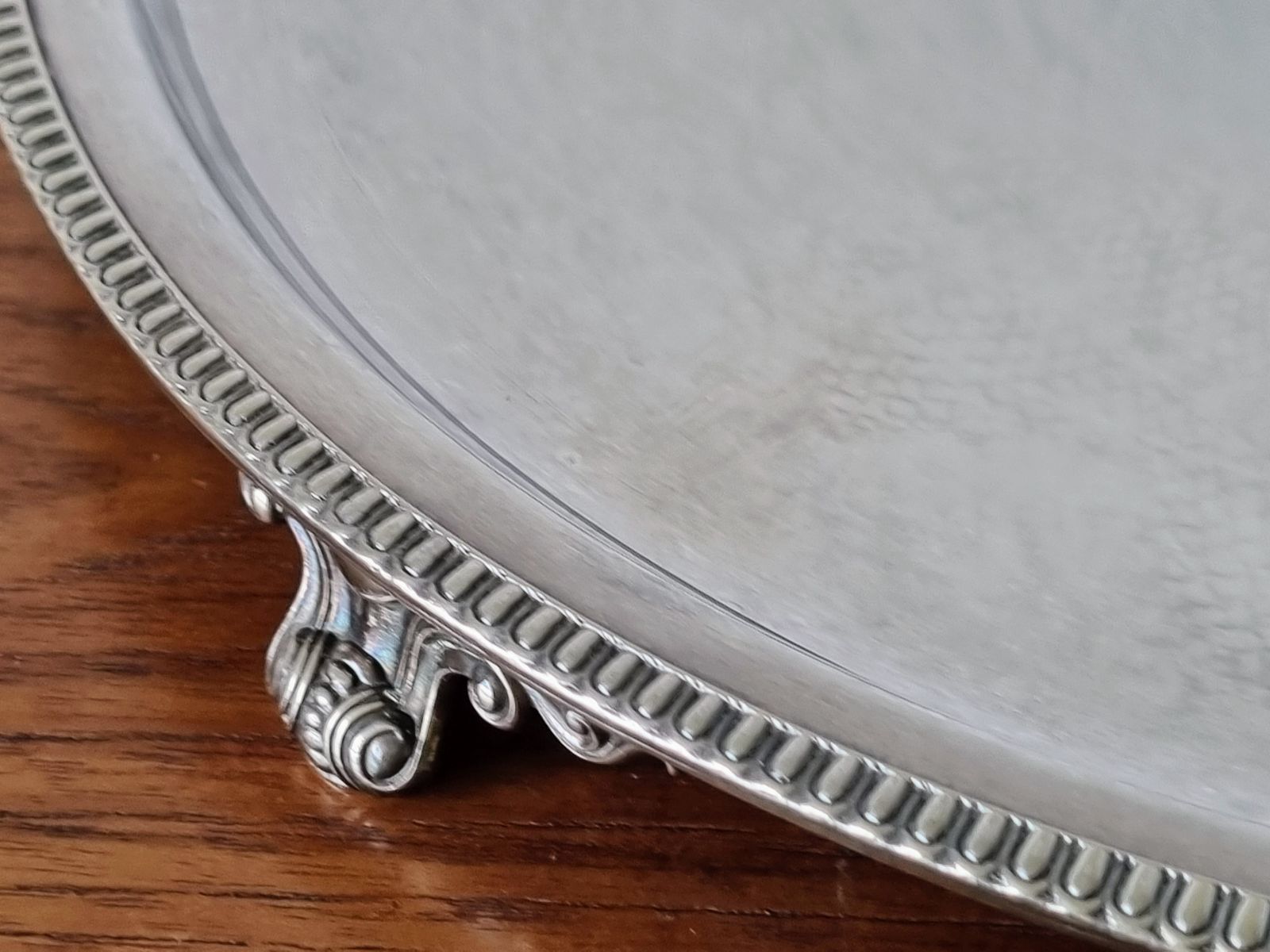 Home Decor Large Heavy Antique Silver Plated Footed Salver, Z Barraclough And Sons Leeds, English Serving Tray 1890s photo