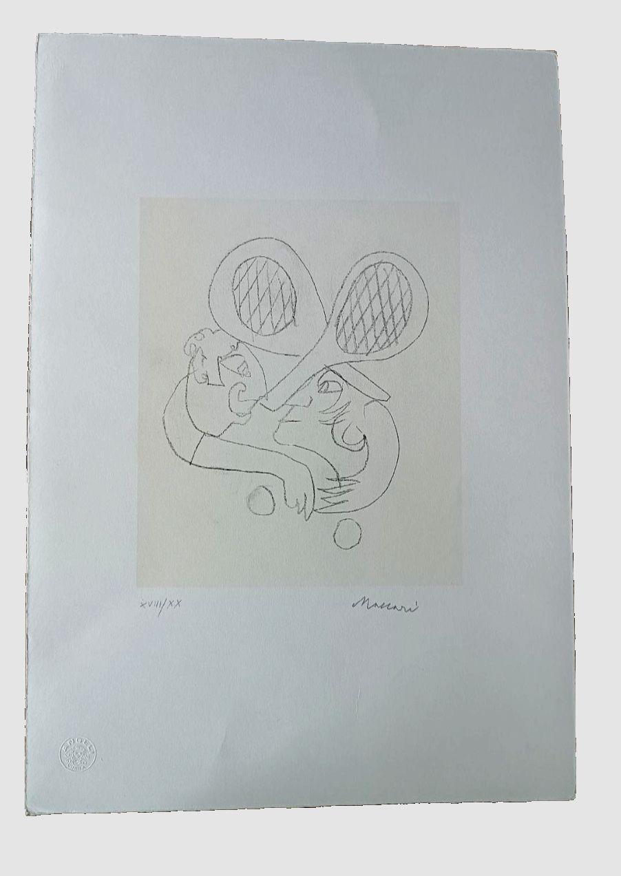 2 Lithographs Numbered And Signed Mino Maccari With Stamp Angels Lucca 5 photo furniture