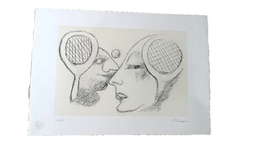 photo for sale 2 Lithographs Numbered And Signed Mino Maccari With Stamp Angels Lucca 5