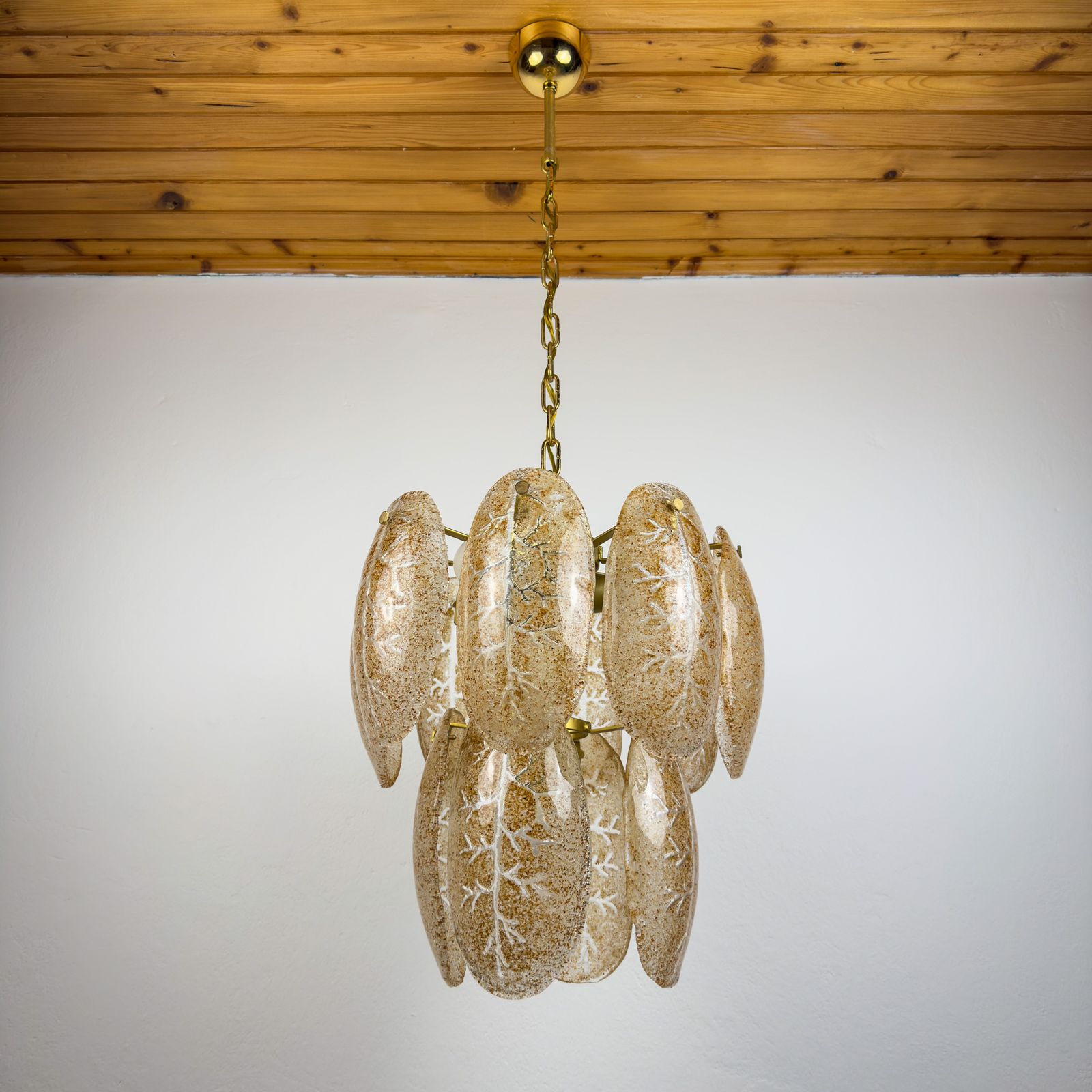 Original Cascade Murano Glass Chandelier, Italy 1980s photo vintage