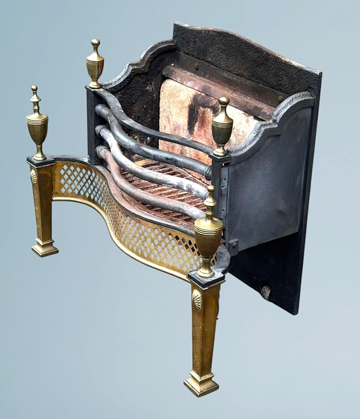 Georgeiii Style Wrought Iron And Brass Fire Basket photo Home Fixtures