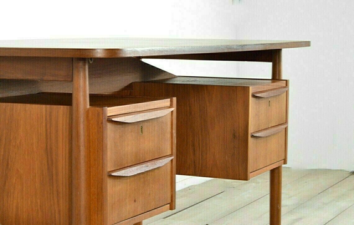 Midcentury Danish Teak Desk By Gunnar Nielsen For Tibergaard Vintage  Modern  Retro photo buy