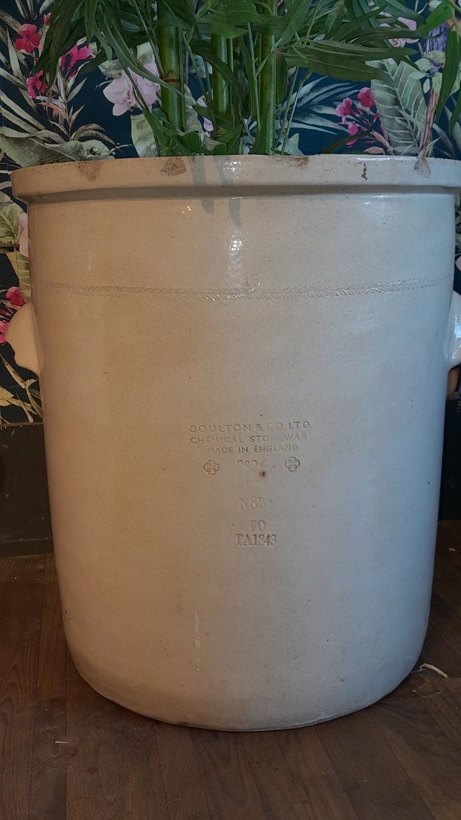Near Pair Of Daulton & Co Chemical Stoneware 15 Gallon Pots..Ideal For Plants photo for sale