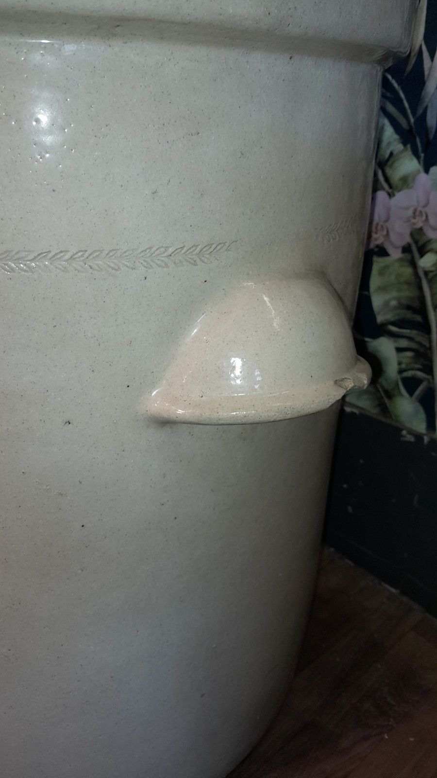 photo for sale Near Pair Of Daulton & Co Chemical Stoneware 15 Gallon Pots..Ideal For Plants