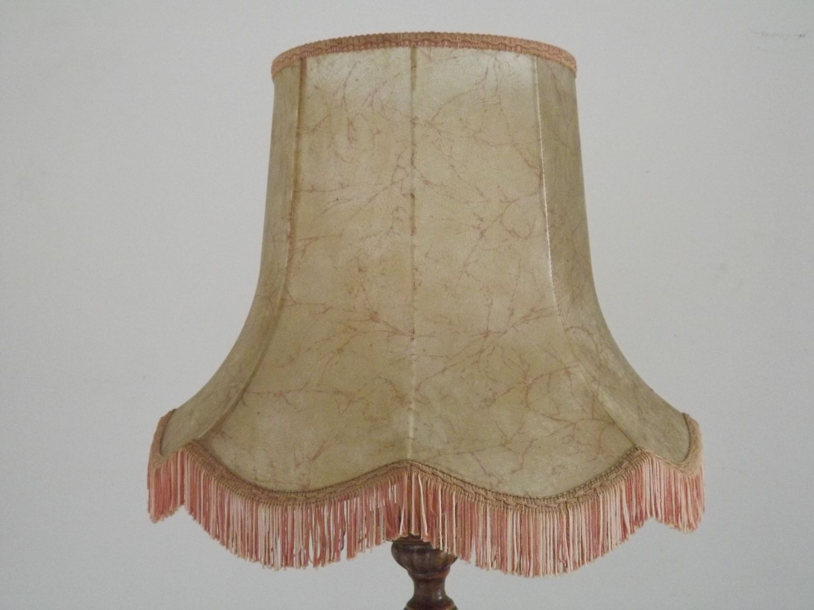 18th Century Church Altar Candlestick Converted To Table Lamp Hide Skin Shade photo 395.0
